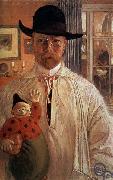 Carl Olaf Larsson Self-Portrait oil painting on canvas